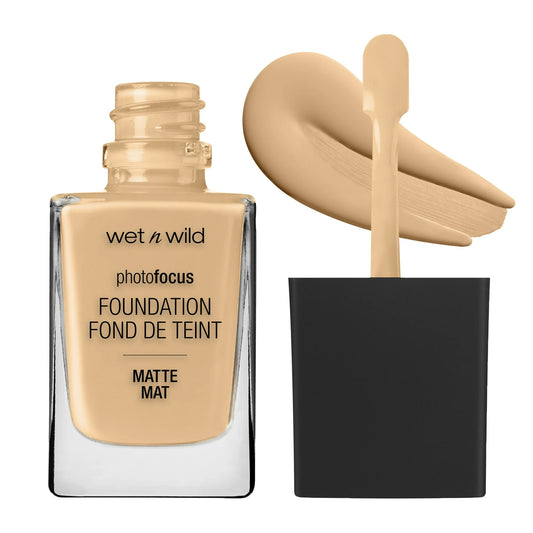 Wet n Wild Photo Focus Liquid Foundation Makeup, Matte, Buff Bisque